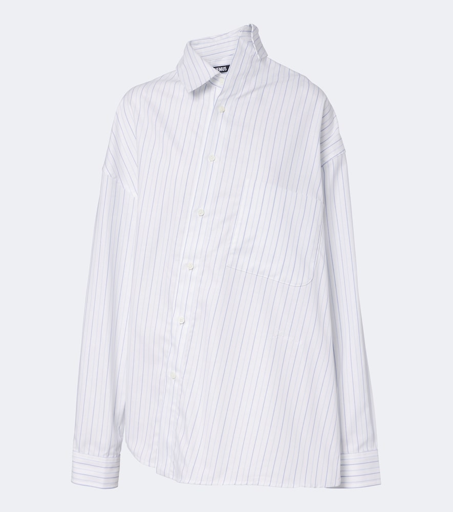Cuadro Asymmetric Striped Cotton Shirt