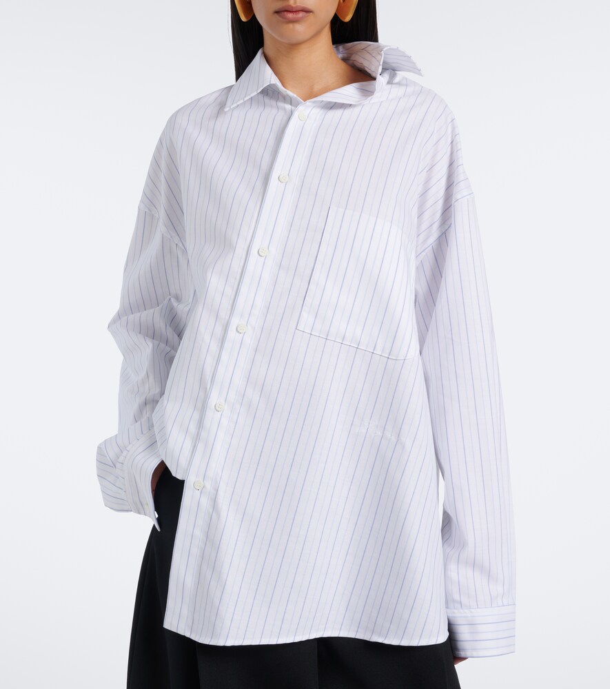 Cuadro Asymmetric Striped Cotton Shirt