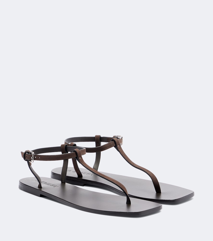 Zehensandalen Clara aus Veloursleder