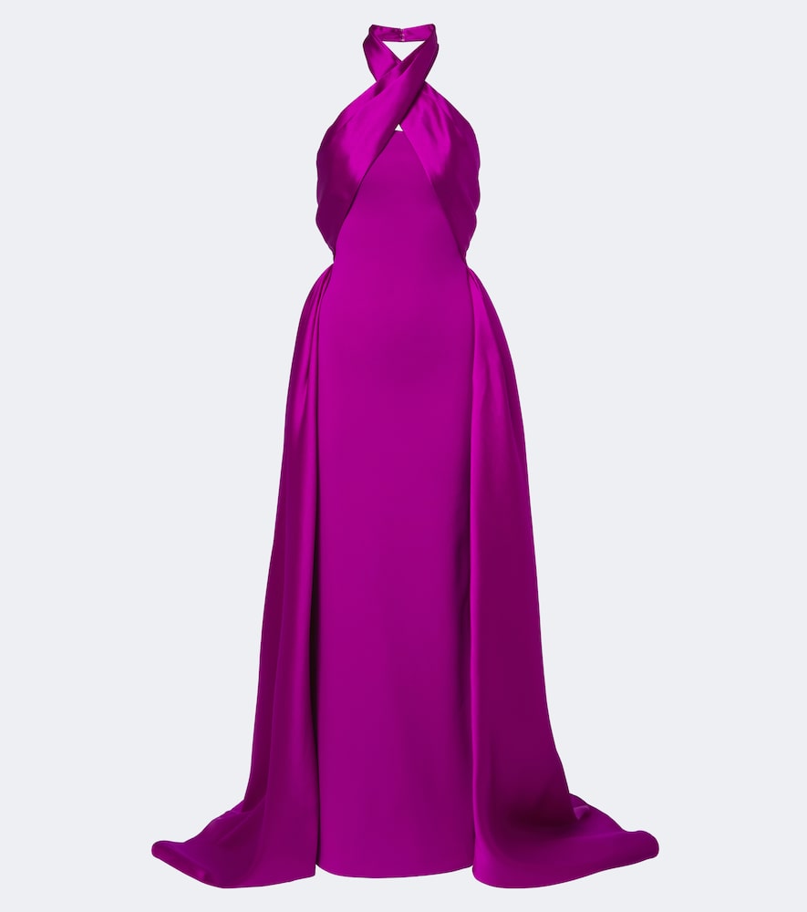 Robe Rumi aus Crêpe mit Satin