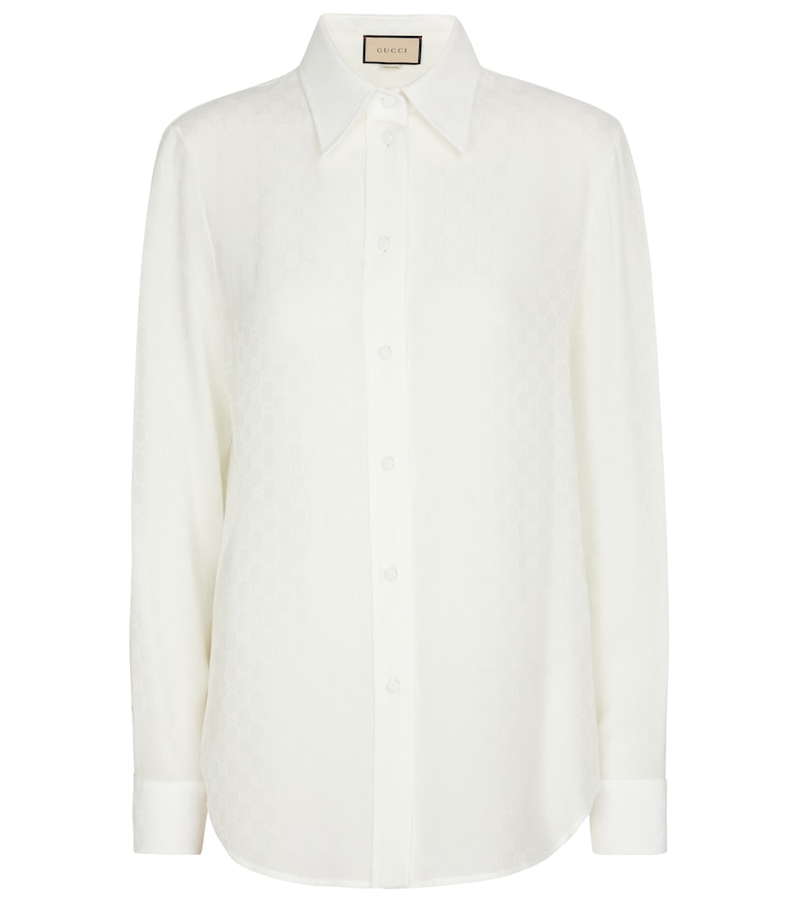 Gg Jacquard Silk Crepe Shirt | MILANSTYLE.COM