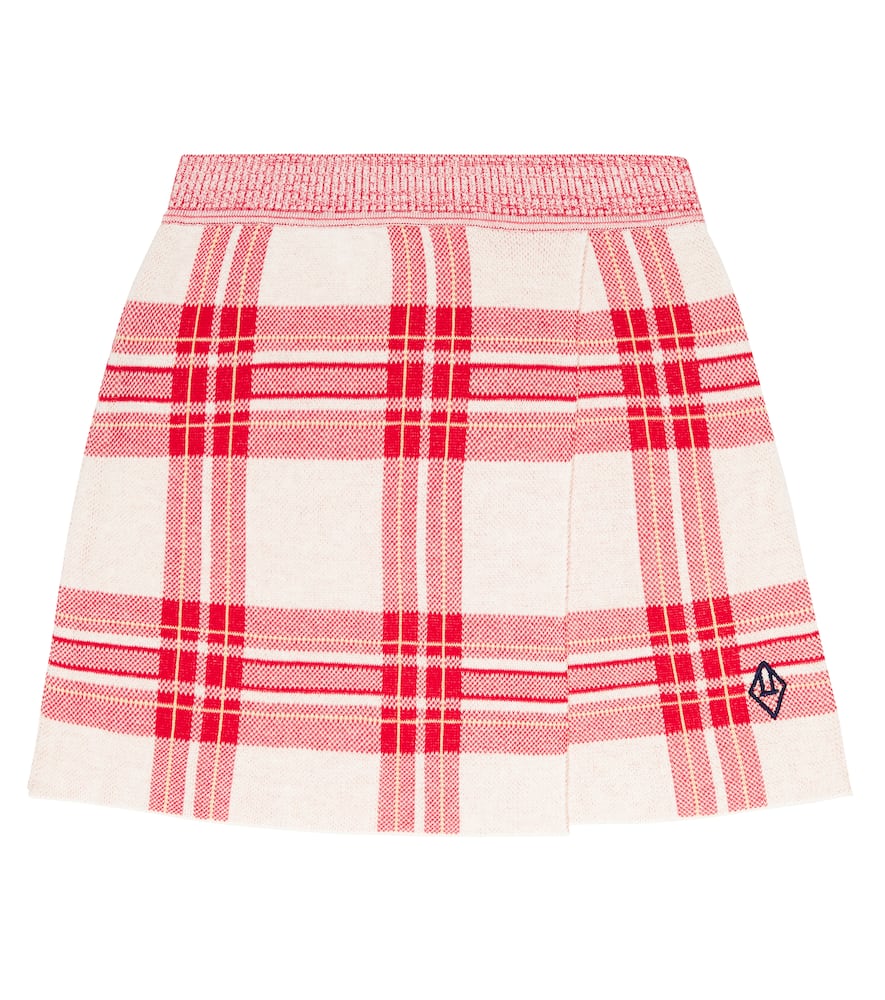 Shop The Animals Observatory Lynx Checked Cotton Skirt In Red Logo