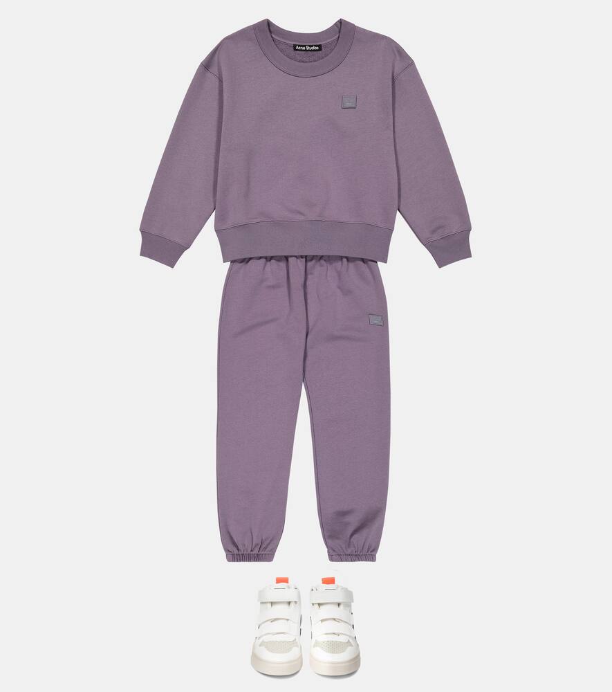 Acne Studios Mini Frack Face Cotton Sweatpants In Faded Purple
