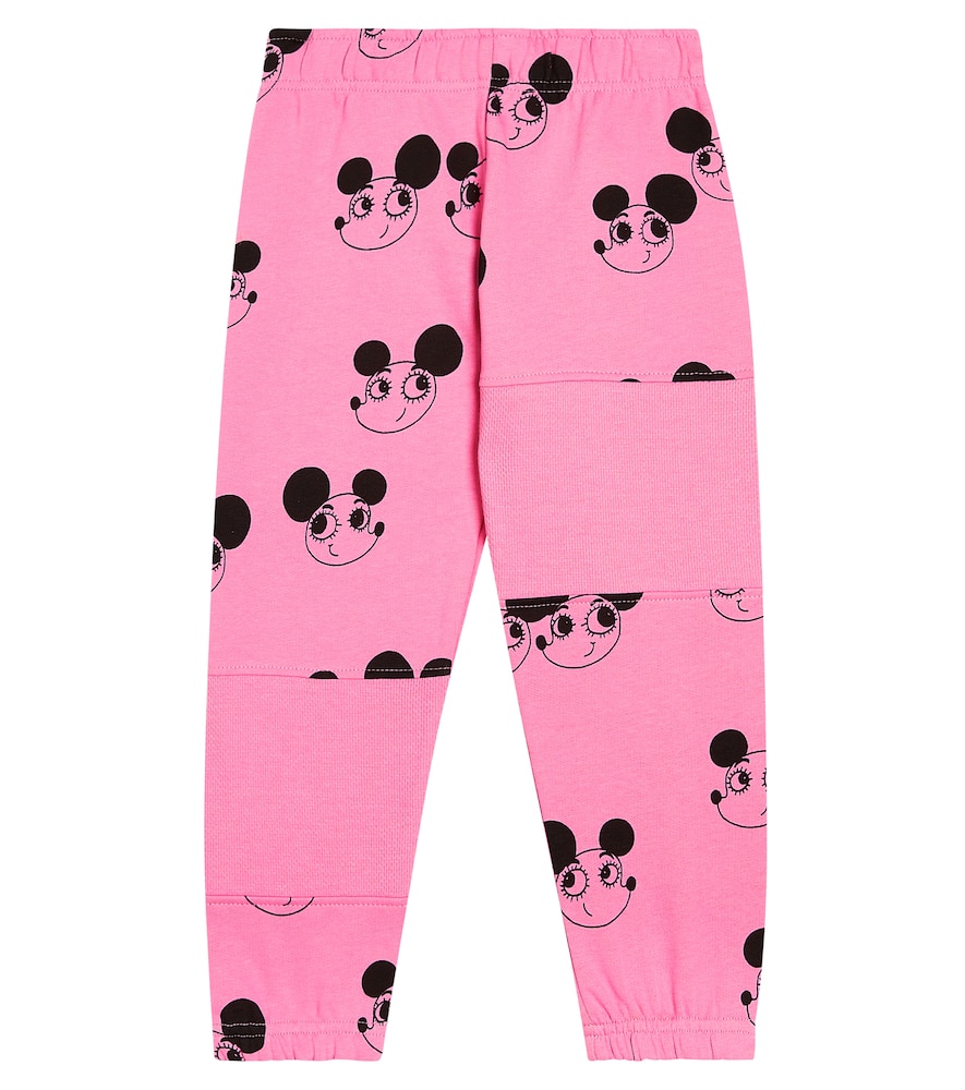 Mini Rodini Ritzratz Cotton Jersey Sweatpants In Pink