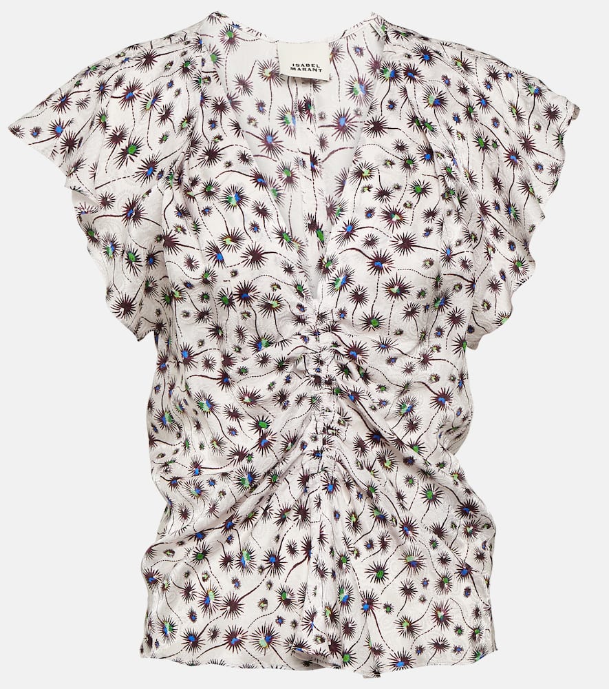 Isabel Marant Lonea ruched printed top