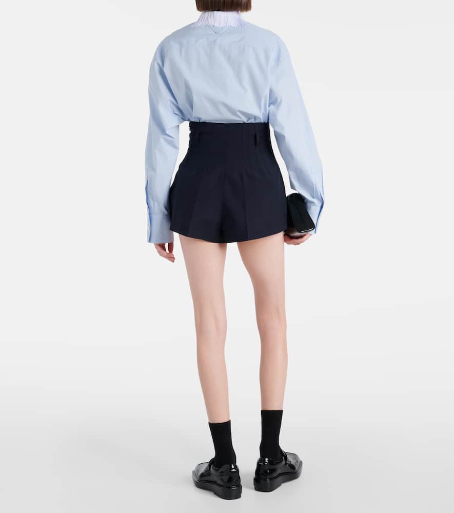 Prada Wool Shorts In Blue
