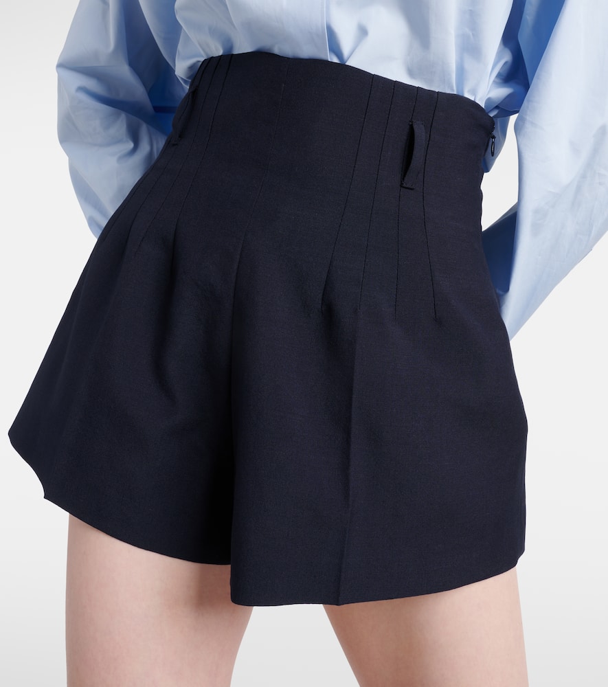 Prada Wool Shorts In Blue
