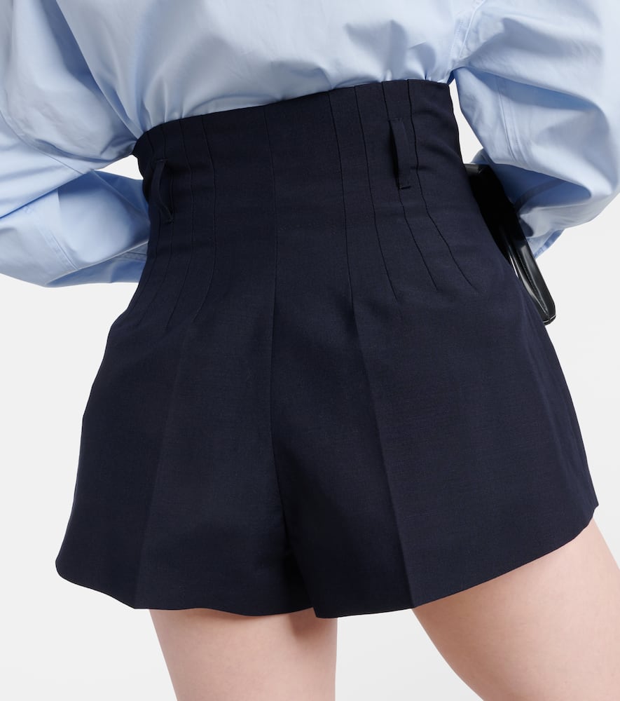 Prada Wool Shorts In Blue