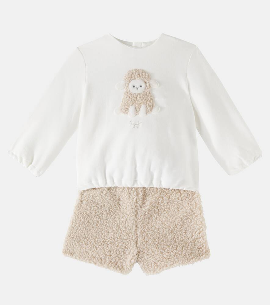 Il Gufo Baby Cotton-blend Top And Shorts Set In White