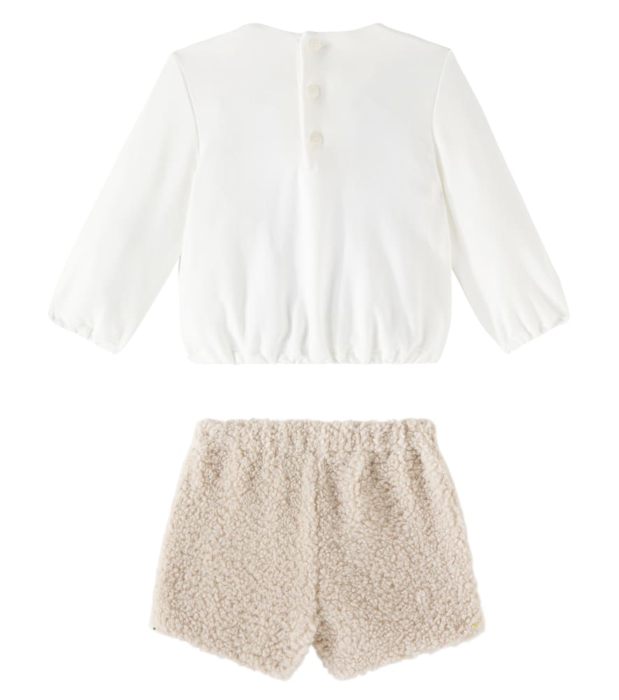 Il Gufo Baby Cotton-blend Top And Shorts Set In White