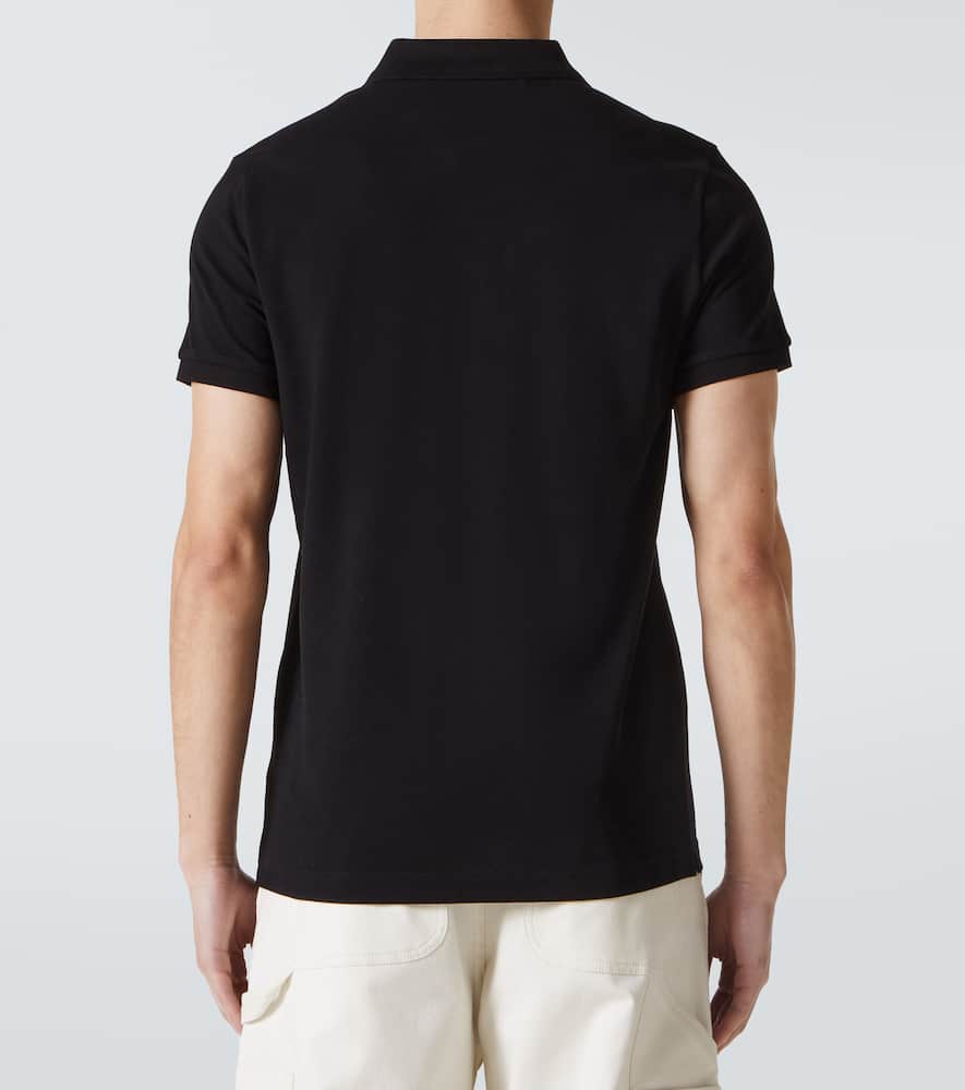 Moncler Cotton Piqué Polo Shirt In Black