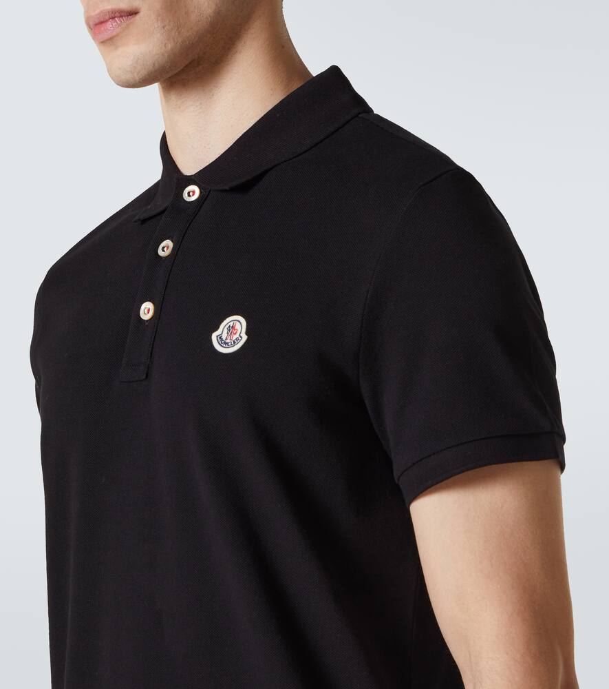 Moncler Cotton Piqué Polo Shirt In Black