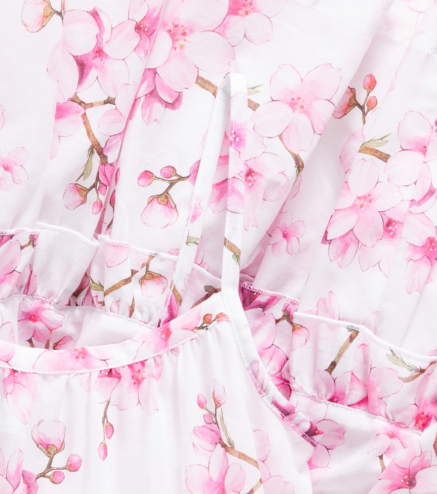 MONNALISA TIERED FLORAL COTTON DRESS