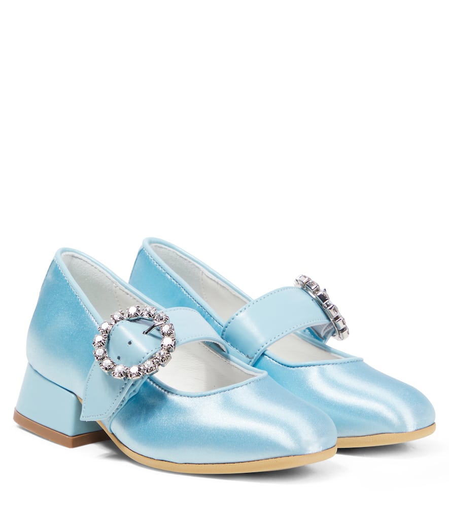 Monnalisa Dorothy Satin Ballet Flats In Blue