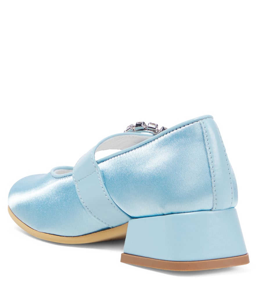 Monnalisa Dorothy Satin Ballet Flats In Blue