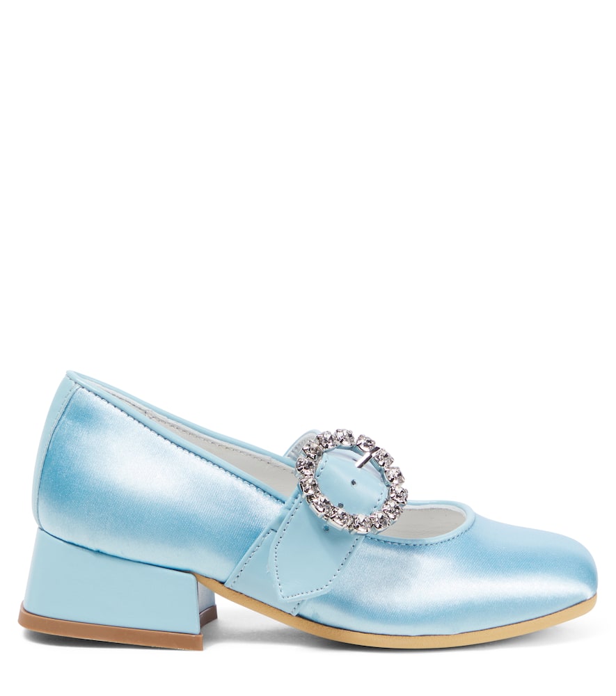 Monnalisa Dorothy Satin Ballet Flats In Blue