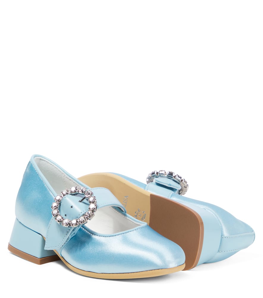 Monnalisa Dorothy Satin Ballet Flats In Blue