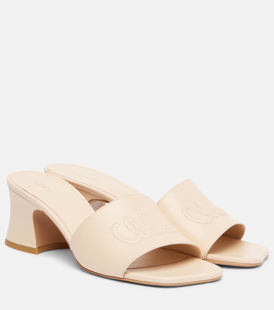 Chloé Chloé Soleil 55 logo leather mules