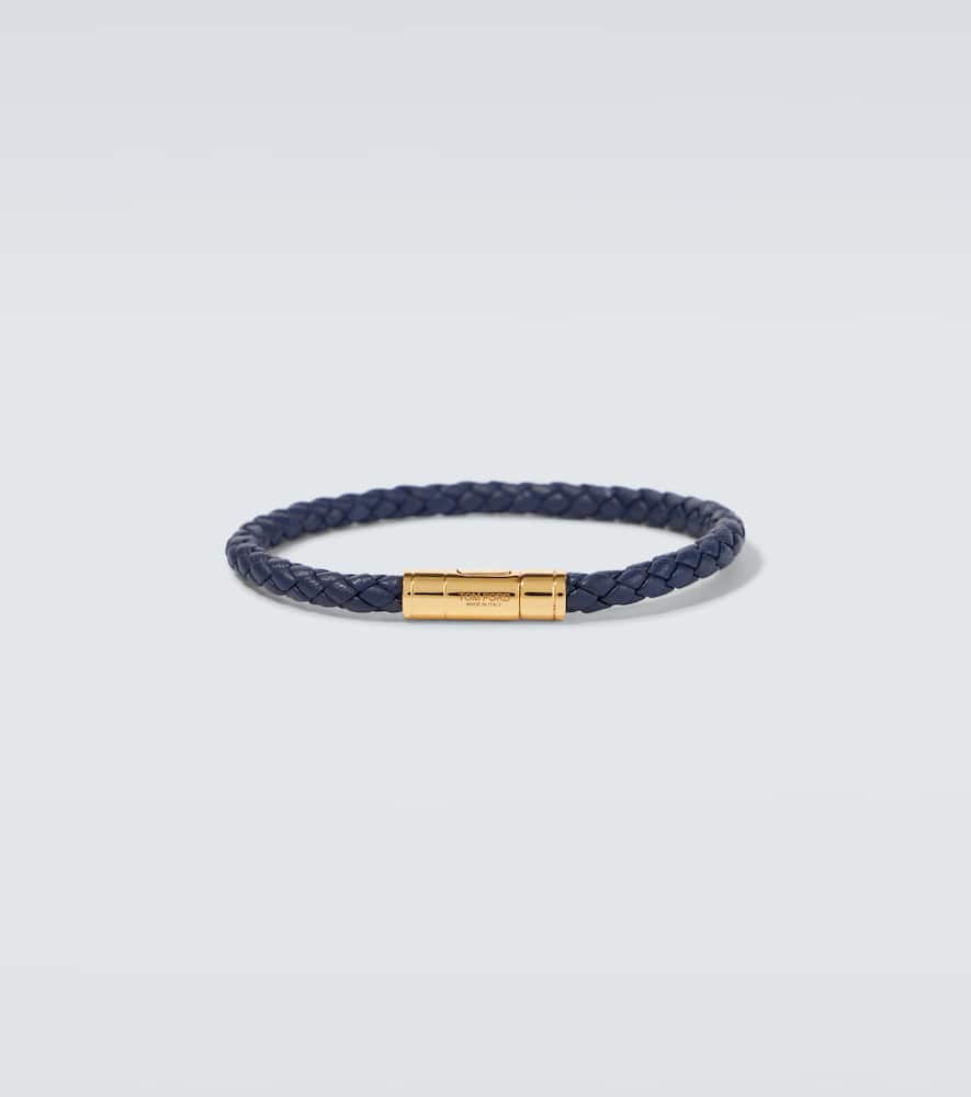 Logo braided leather bracelet