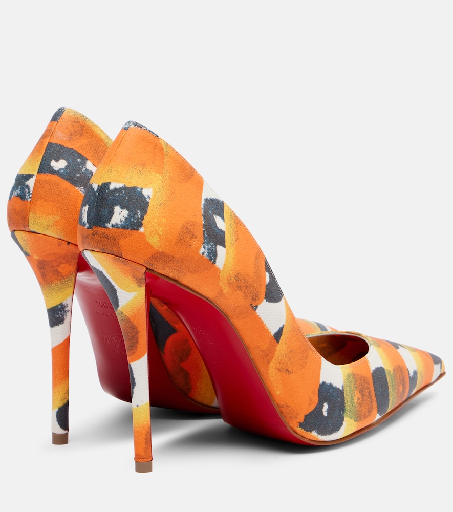 Christian Louboutin Christian Louboutin Miss Z 100 Printed Satin Crãªpe Pumps 