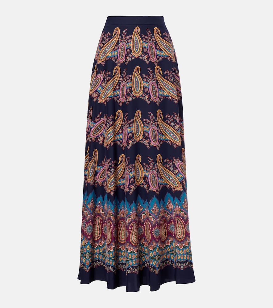 Paisley silk maxi skirt