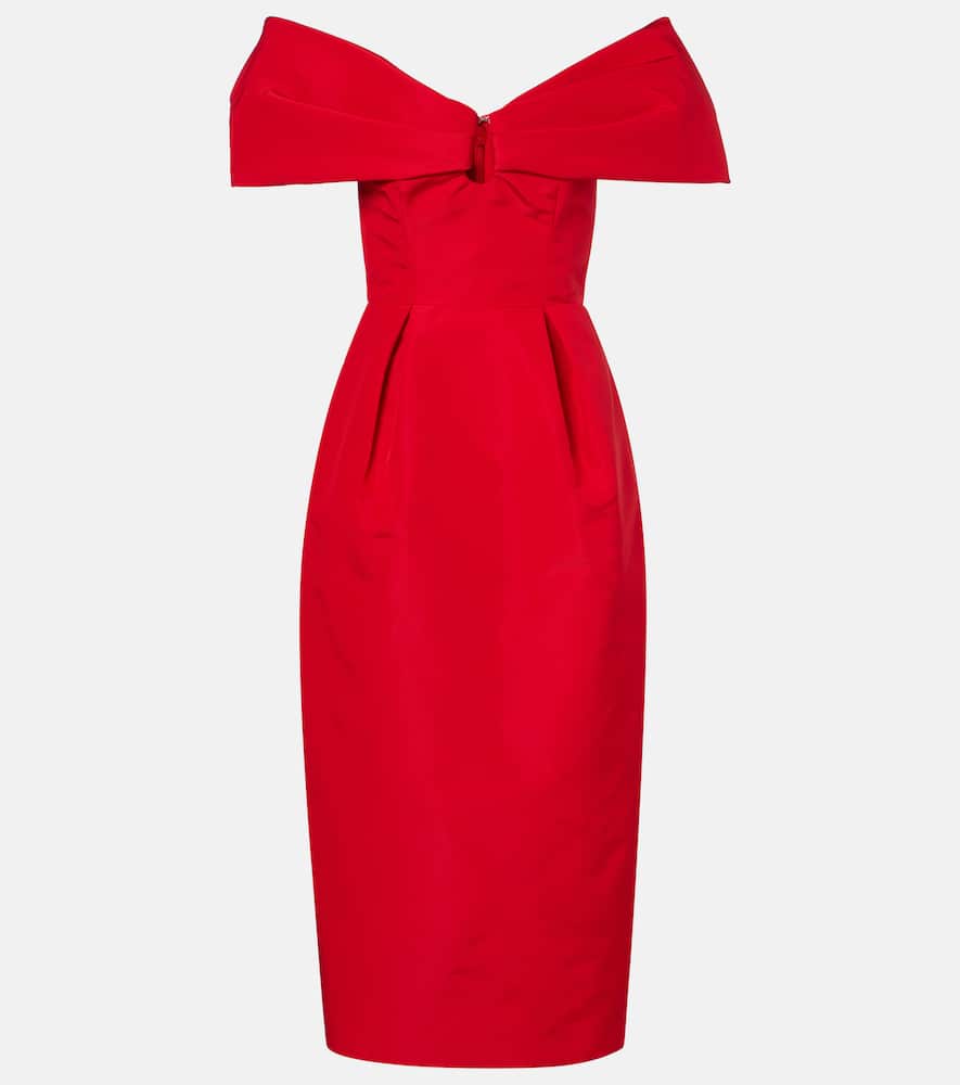 Off-shoulder silk maxi dress