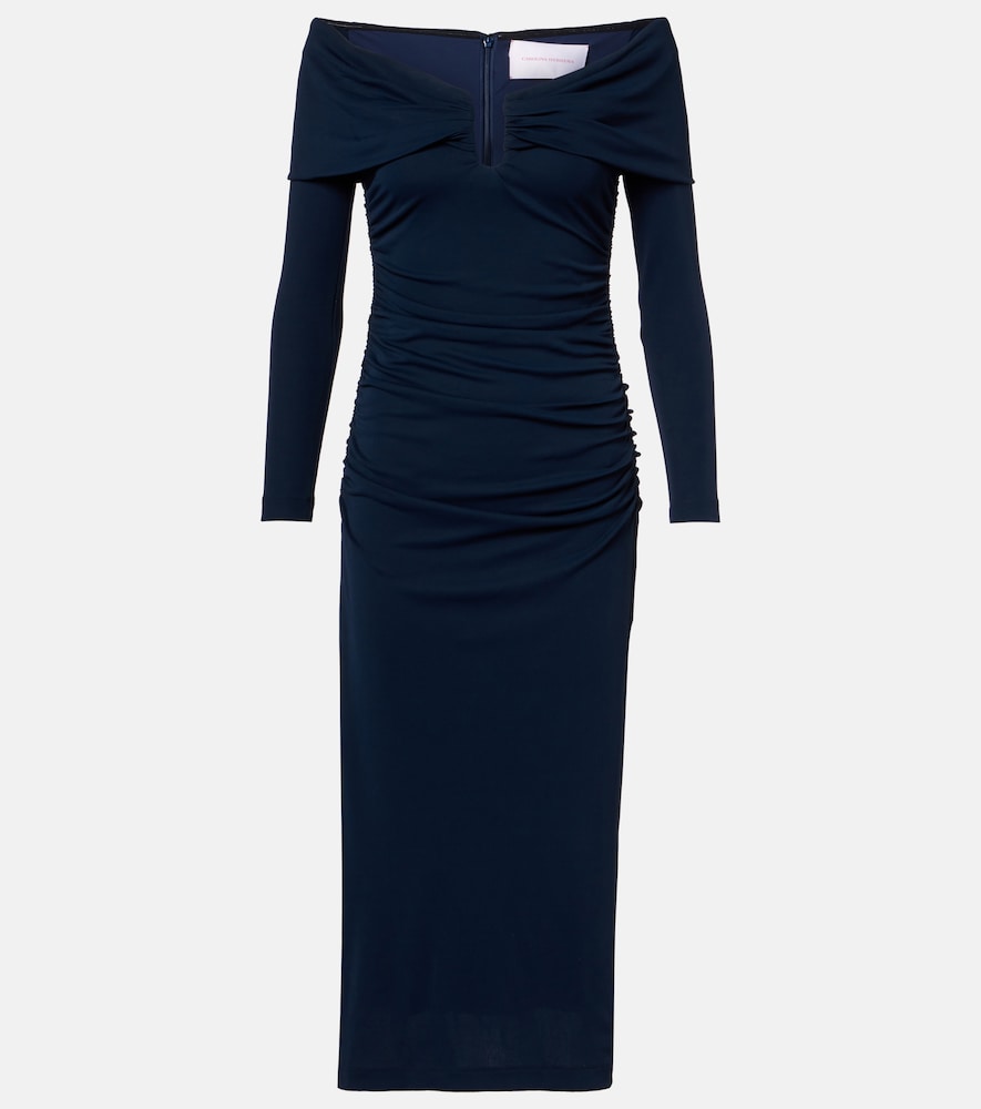 Carolina Herrera Off-shoulder ruched midi dress