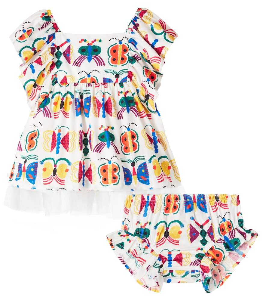 Fábula Baby cotton dress and bloomers set