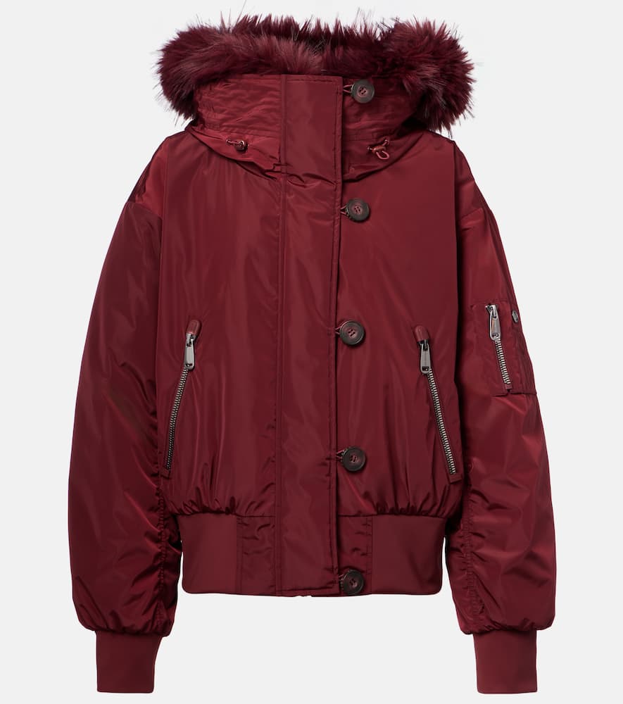 Goldbergh Jeanne Faux Fur-trimmed Ski Jacket In Burgundy