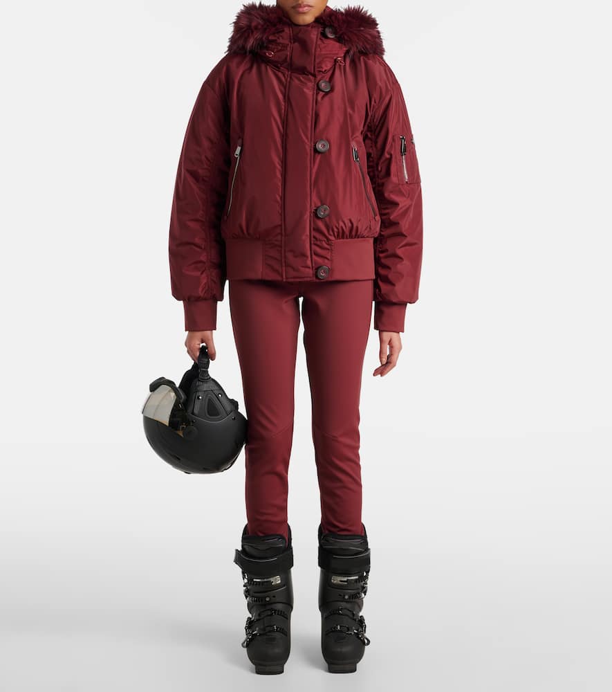 Goldbergh Jeanne Faux Fur-trimmed Ski Jacket In Burgundy