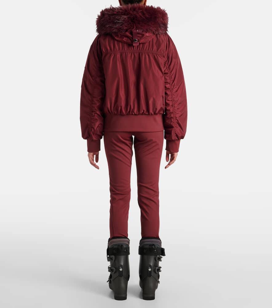 Goldbergh Jeanne Faux Fur-trimmed Ski Jacket In Burgundy