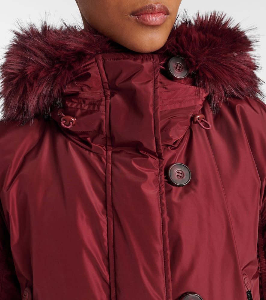 Goldbergh Jeanne Faux Fur-trimmed Ski Jacket In Burgundy
