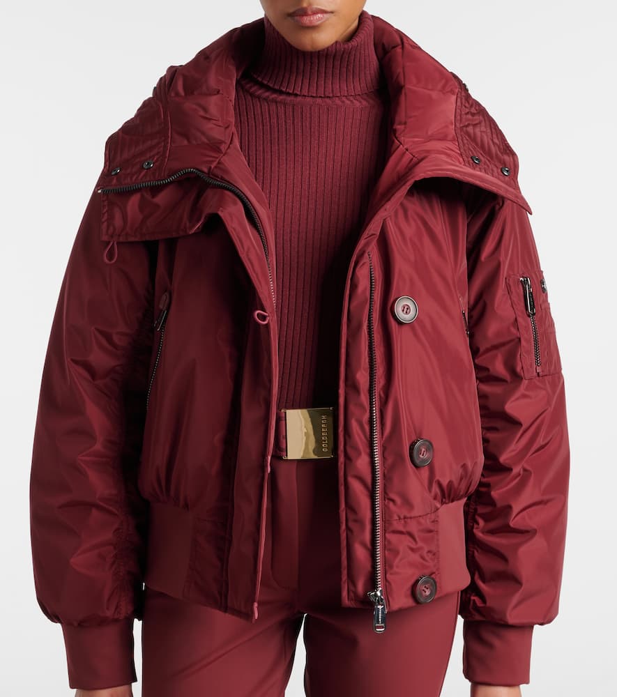 Goldbergh Jeanne Faux Fur-trimmed Ski Jacket In Burgundy