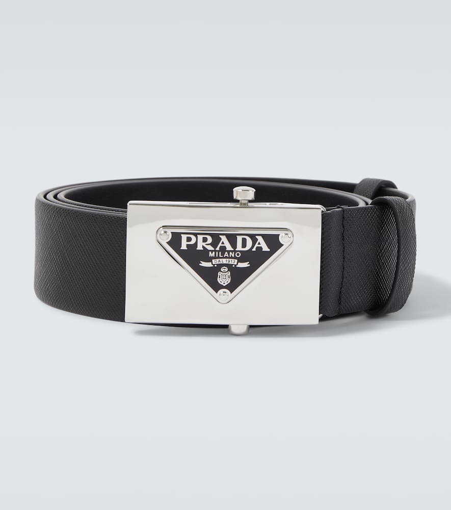 Saffiano leather belt