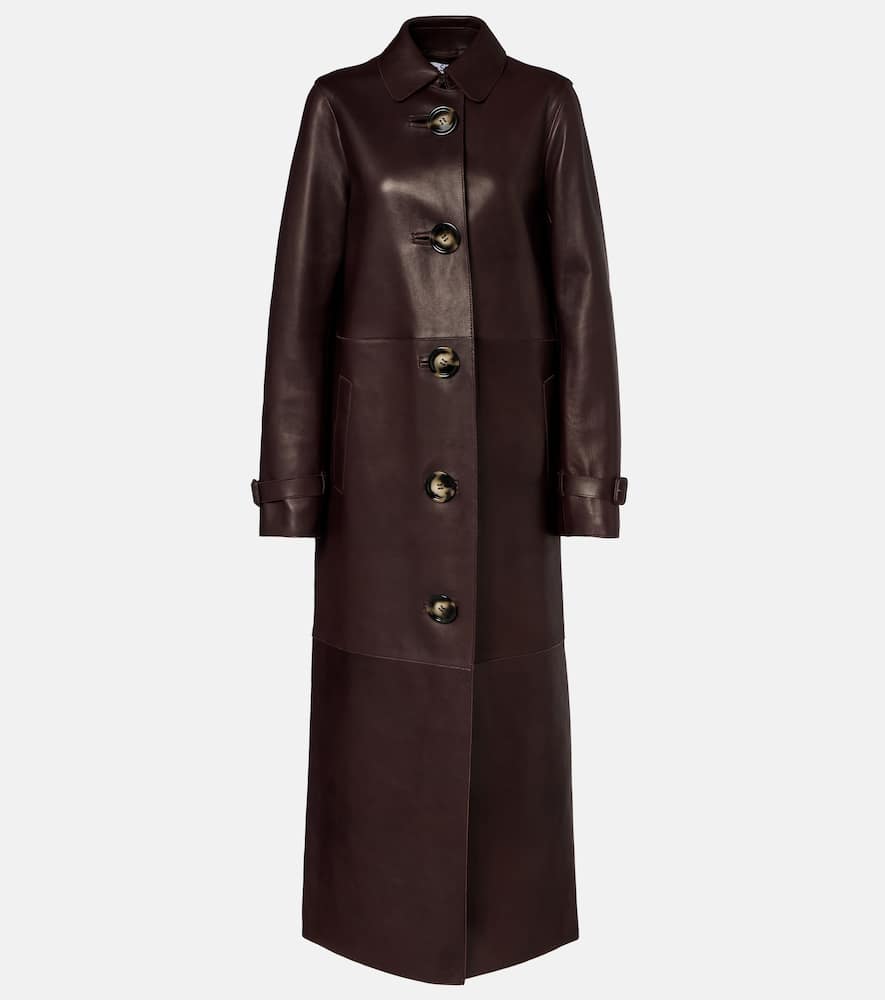 Acne Studios Leather Coat In Brown