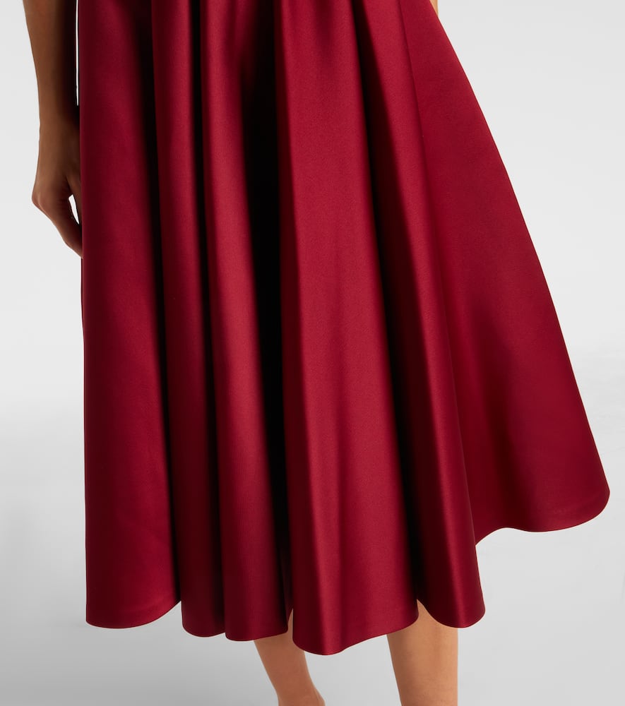 Max Mara Farneto Duchess Satin Midi Skirt In Burgundy