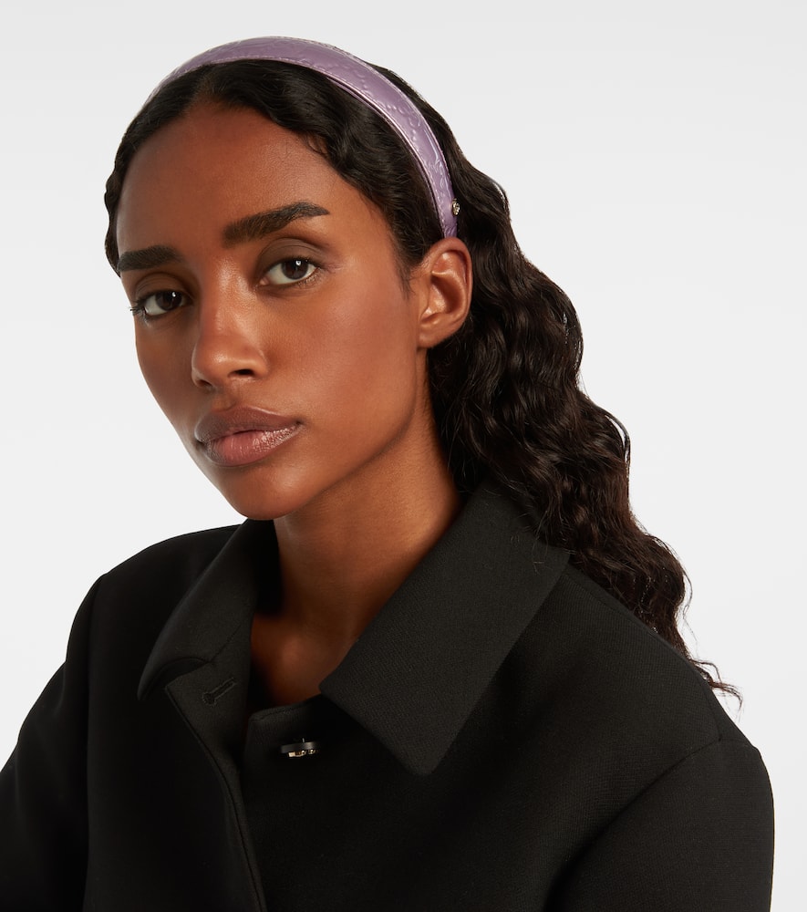 Gucci Leather Headband In Purple