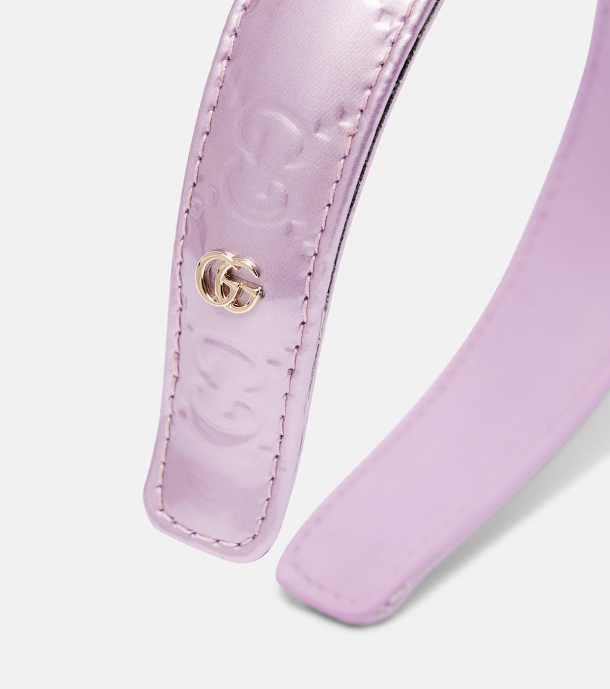 Gucci Leather Headband In Purple