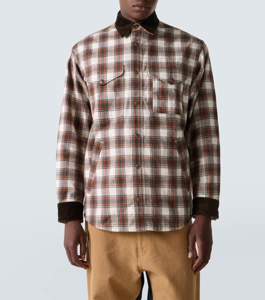 Junya Watanabe Checked Corduroy-paneled Overshirt In Multi
