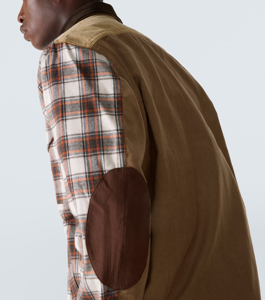 Junya Watanabe Checked Corduroy-paneled Overshirt In Multi