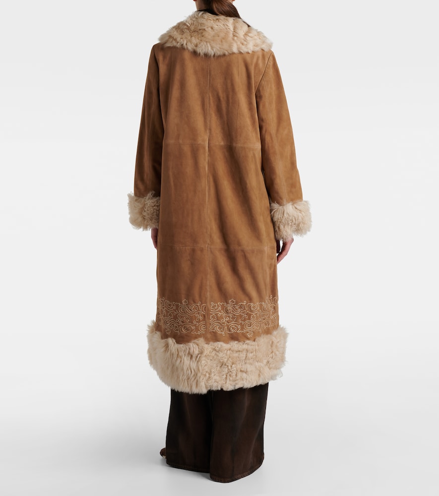  Rixo Rixo Cienna Embroidered Suede Coat 