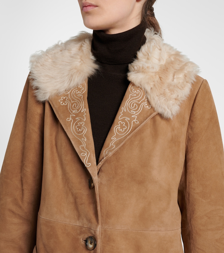  Rixo Rixo Cienna Embroidered Suede Coat 