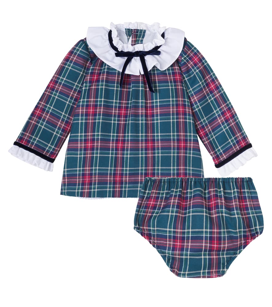 La Coqueta Baby Flora Cotton-blend Dress And Bloomers Set In Multi