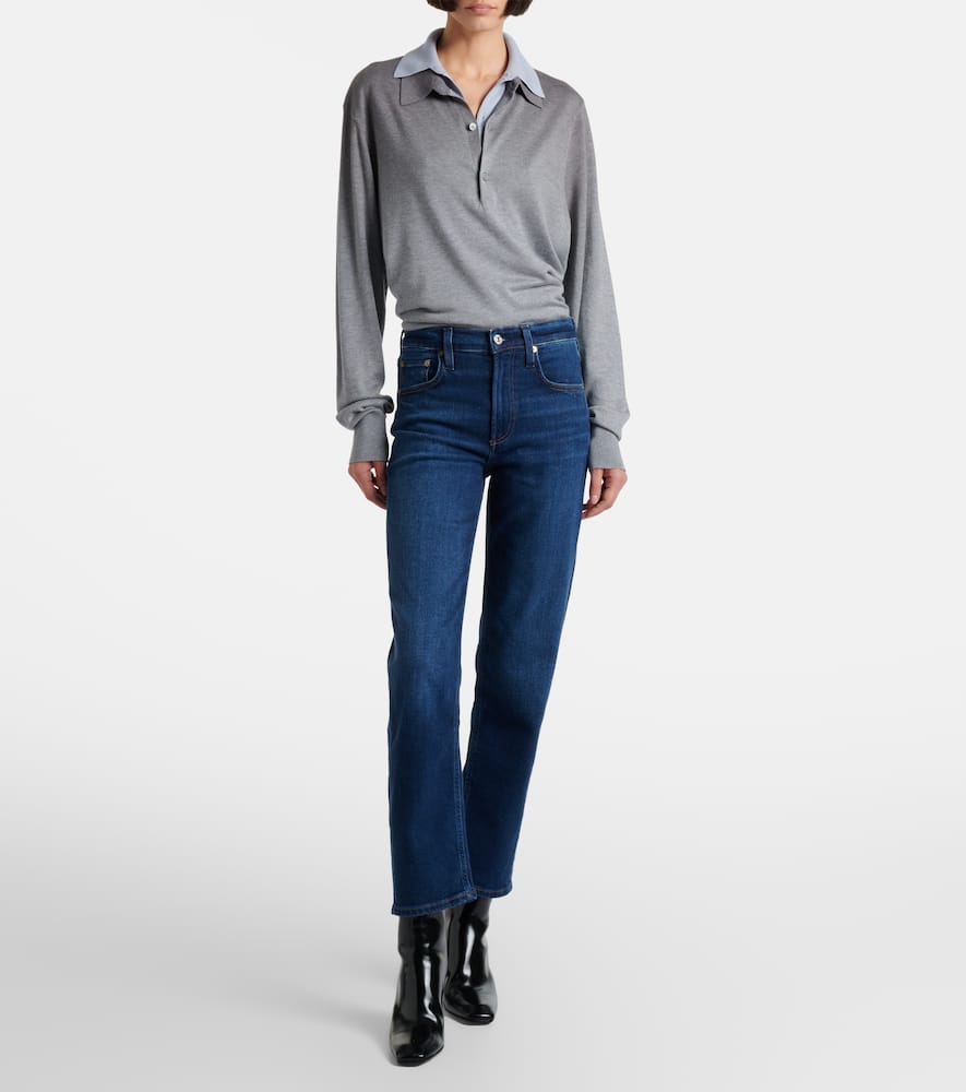 Citizen Of Humanity Delfina Low-rise Straight-leg Jeans In Blue