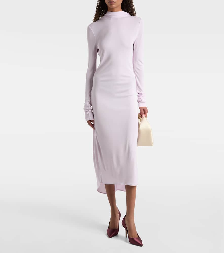 Jimmy Choo Love 85 Satin Pumps In Burgundy