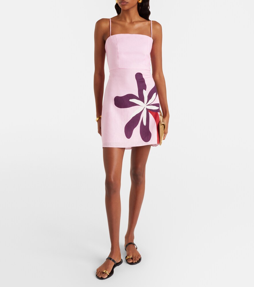 Cala de la Cruz Roma floral linen minidress