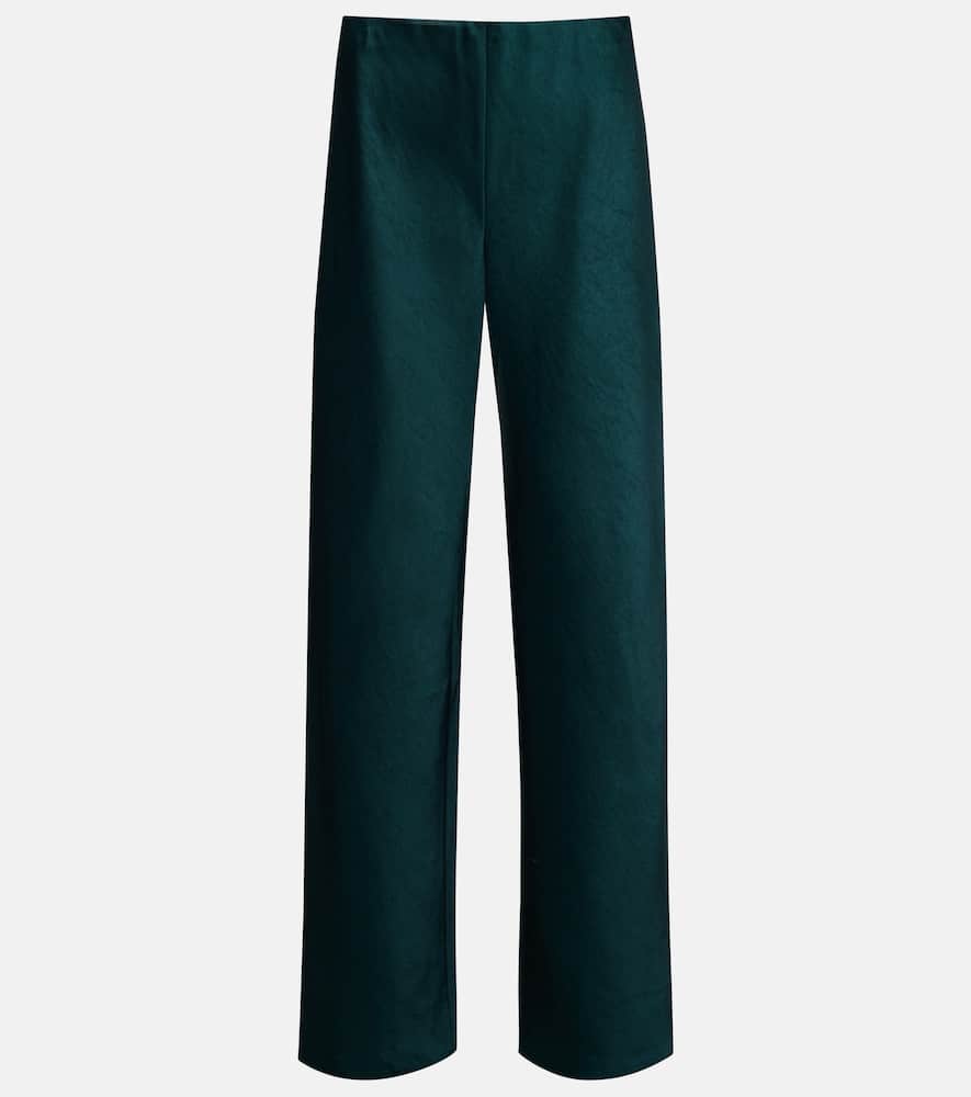 Vince Fluid High Waist Straight Leg Pants In Green