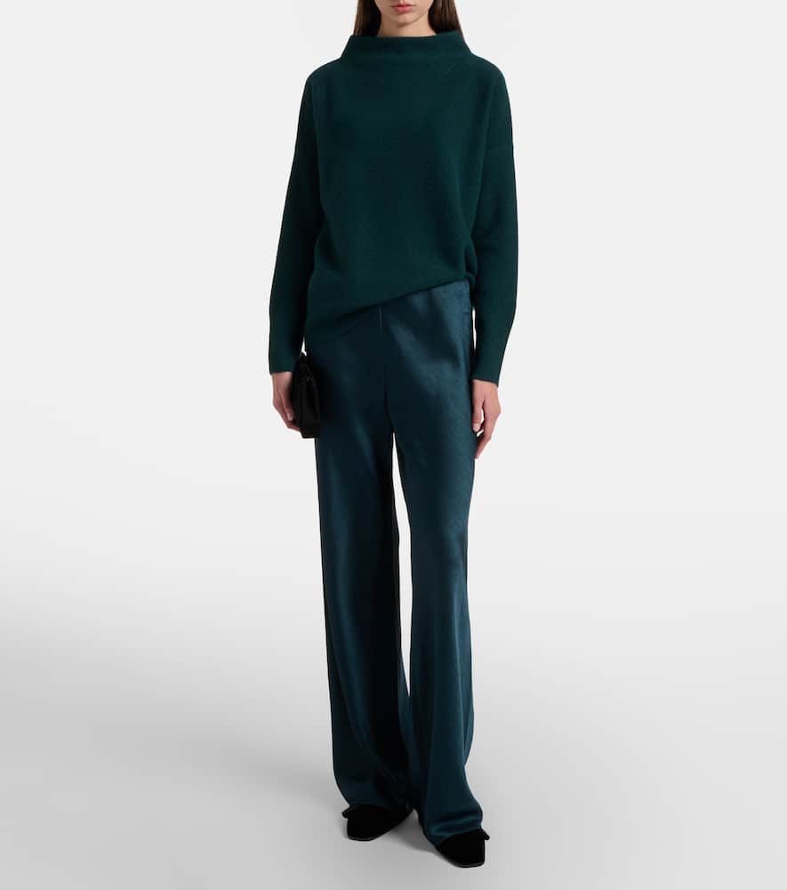 Vince Fluid High Waist Straight Leg Pants In Green