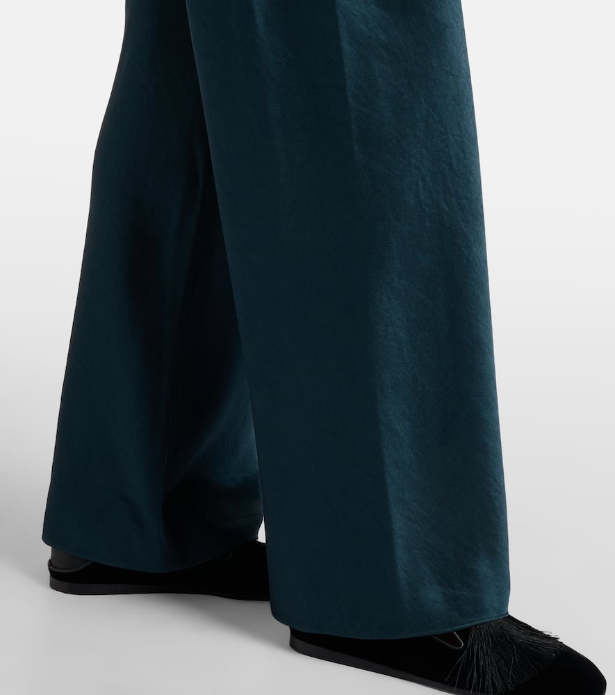 Vince Fluid High Waist Straight Leg Pants In Green