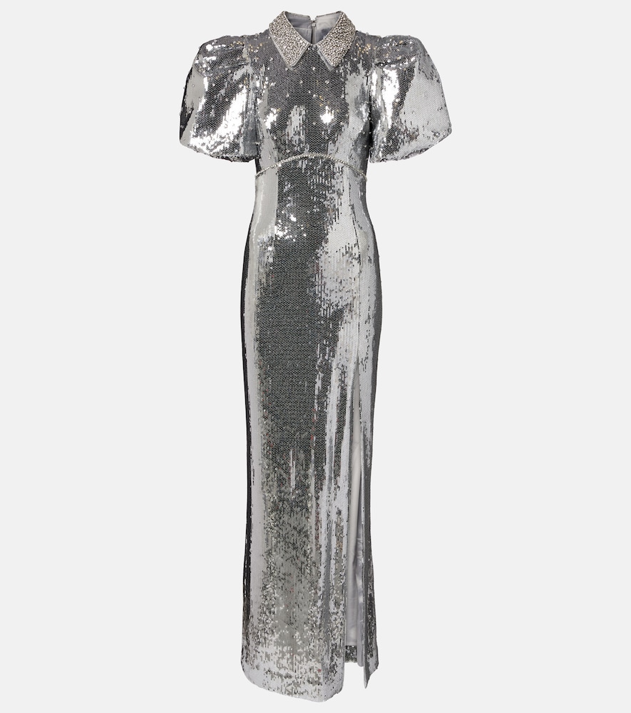 Rebecca Vallance Olympia sequined puff-sleeve gown